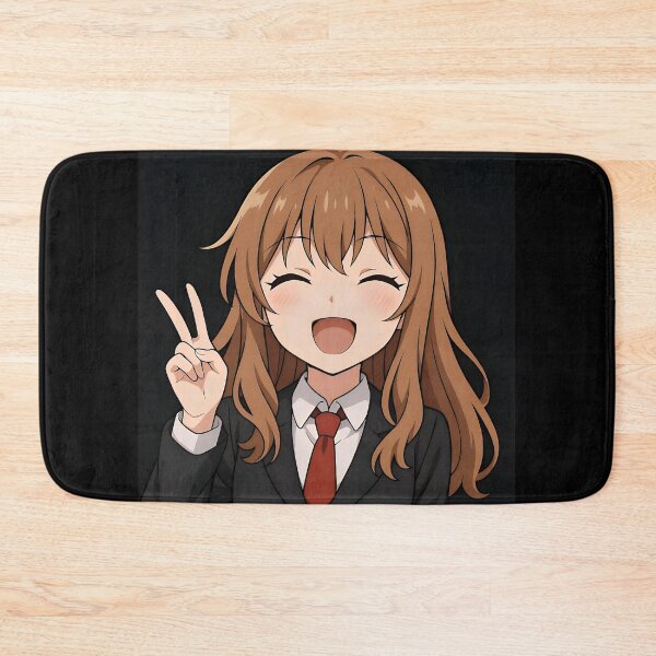 Item preview, Smiling Anime Business Girl Giving Peace Sign designed and sold by Amr Siam.
