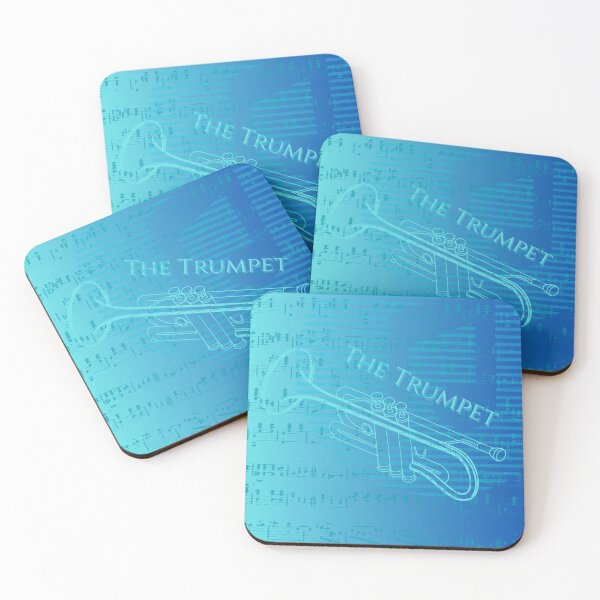 Item preview, The Trumpet In Teal & Turquoise designed and sold by BrightrDayMusicArt.
