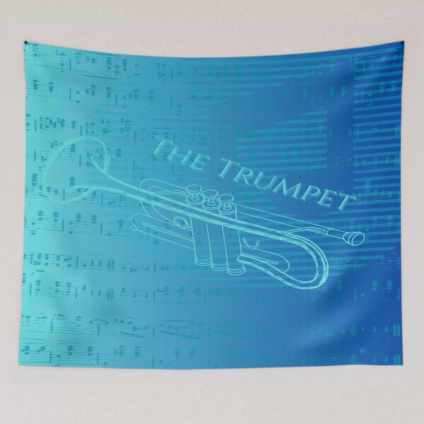 Item preview, The Trumpet In Teal & Turquoise designed and sold by BrightrDayMusicArt.