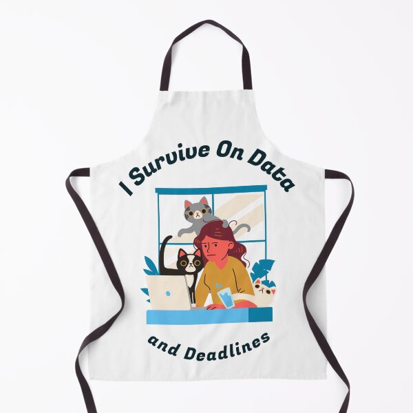 Item preview, I Survive On Data and Deadlines Funny Cat and Laptop Chaos designed and sold by The Sun Brings Light.