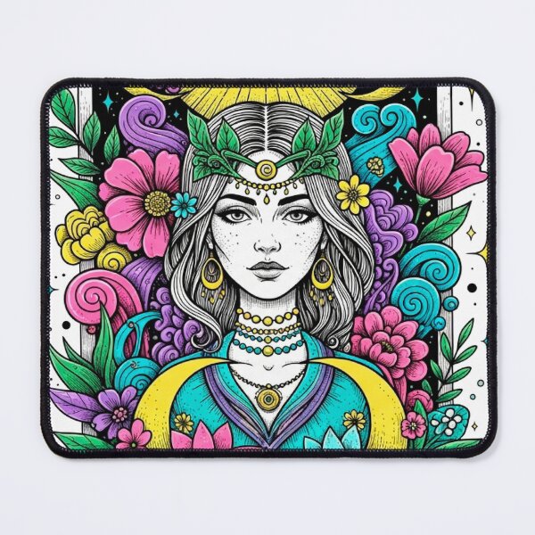 Item preview, Boho Illustration of The High Priestess - Mystical and Colorful Tarot Card designed and sold by Ojo de Lilith.