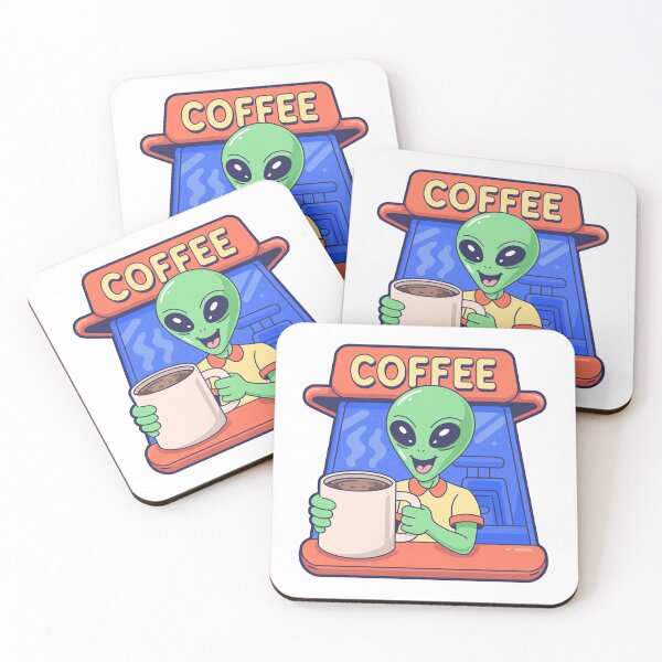 Item preview, Funny Cartoonish Style Alien Coffee designed and sold by MonkiFlipp.