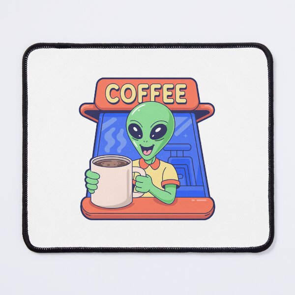 Item preview, Funny Cartoonish Style Alien Coffee designed and sold by MonkiFlipp.