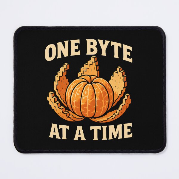 Item preview, One Byte at a Time – Funny Pixel Orange Tech Pun designed and sold by Sparlio.