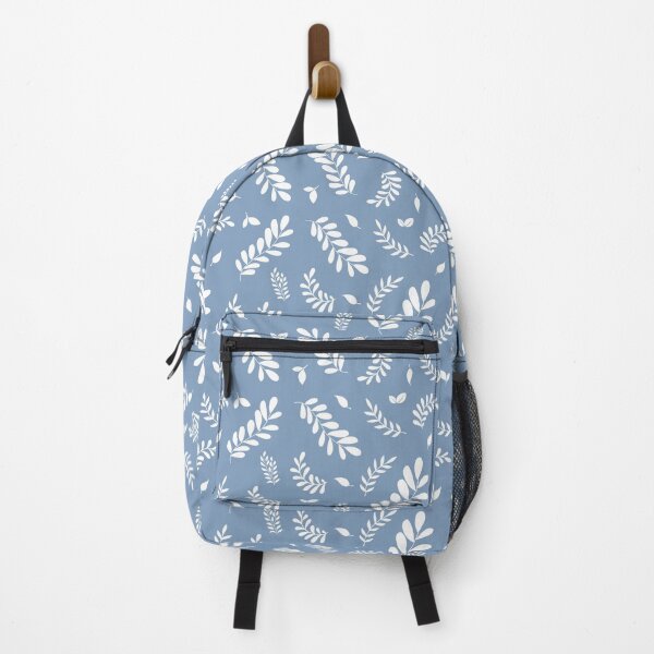 Item preview, White Falling Leaves on Blue Background designed and sold by IrisAndIvy.