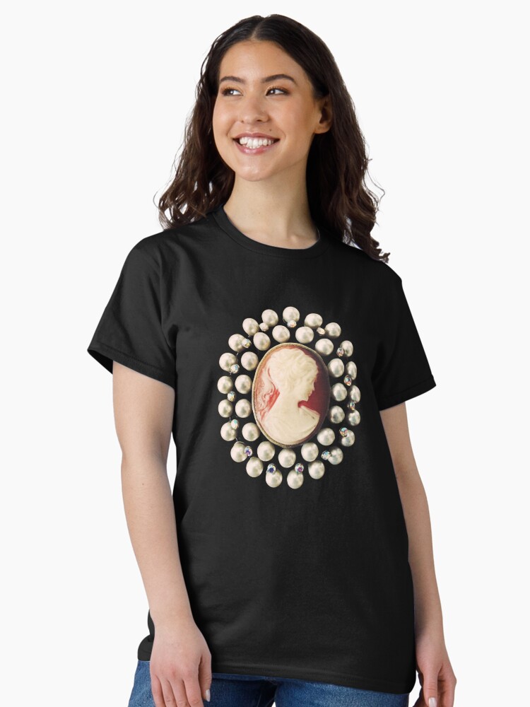 Thumbnail 1 of 7, Classic T-Shirt, Classic Vintage Cameo - Art Photo - Jewelry Inspired Gift designed and sold by OneDayArt.