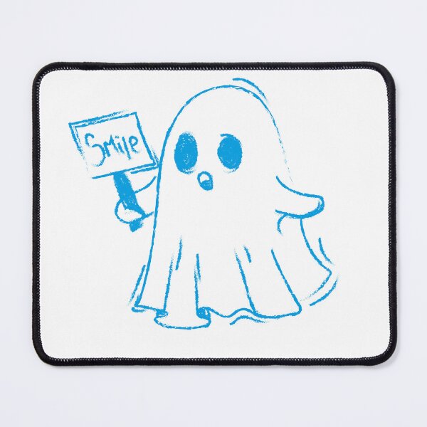 Item preview, Blue Ghost with “Smile” Sign designed and sold by Duh-Artes.