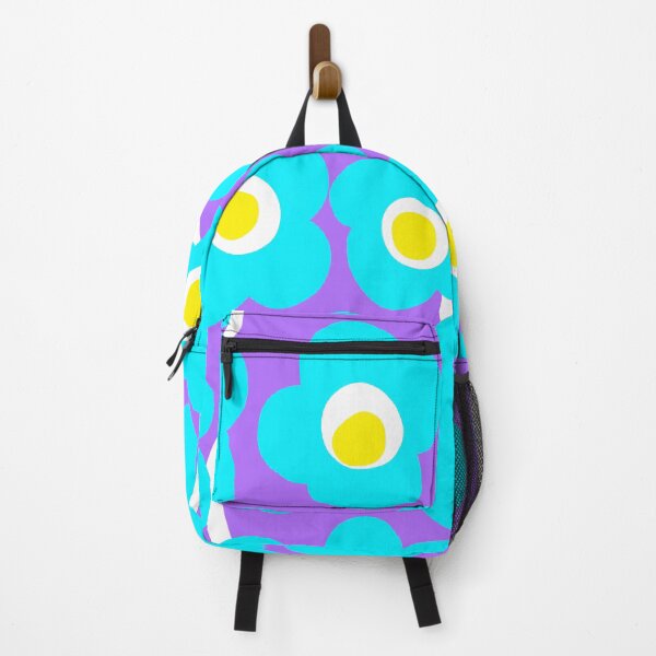 Item preview, Vivid Retro Garden in Cyber Aqua, Neo Lilac and Yellow designed and sold by Deutschic.