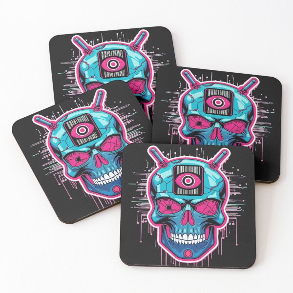Item preview, DeadSignal // Drop_05 – Neo Mecha Skull Glitchcore Emblem designed and sold by TokyoMyasta.