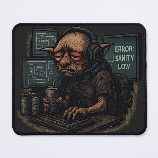 Item preview, Error: Sanity Low – Exhausted Tech Gremlin designed and sold by Soft Spiral Society.