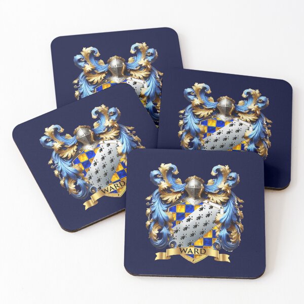 Item preview, Ward Family Crest – Irish Blue Shield with Gold Cross Fleury designed and sold by Highlandkings.