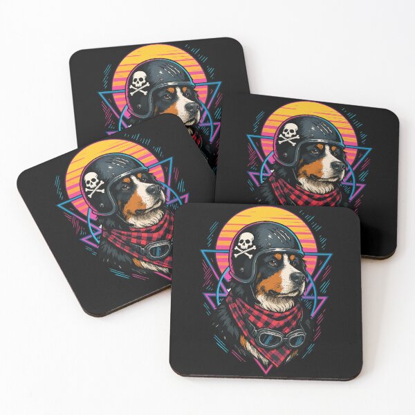 Item preview, Bernese Mountain Biker Dog Skull Helmet Retro designed and sold by TomFrontierArt.