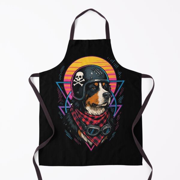 Item preview, Bernese Mountain Biker Dog Skull Helmet Retro designed and sold by TomFrontierArt.
