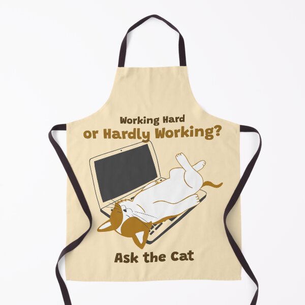 Item preview, Working Hard or Hardly Working Ask the Cat Laptop Nap Humor with Lazy Kitty designed and sold by The Sun Brings Light.
