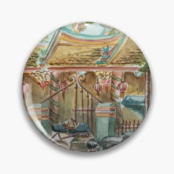 Item preview, Landscape Watercolor Painting - Morning Life in Chinatown designed and sold by dellanaradika.