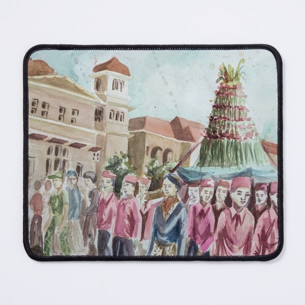 Item preview, Landscape Watercolor Painting - Traditional Parade at the Palace designed and sold by dellanaradika.