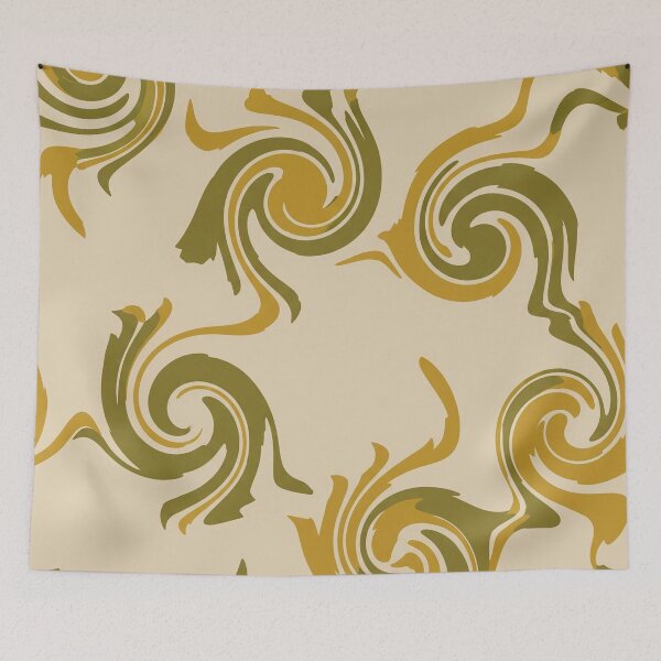 Item preview, Patrón de remolino en beige, dorado y verde oliva designed and sold by Owcomm.