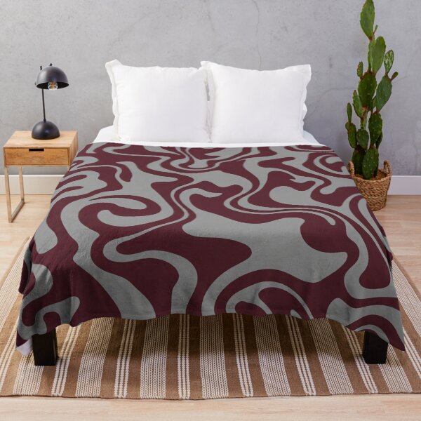 Item preview, Maroon and Silver Gray Groovy Swirl designed and sold by Owcomm.