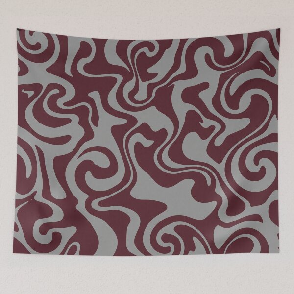 Item preview, Maroon and Silver Gray Groovy Swirl designed and sold by Owcomm.