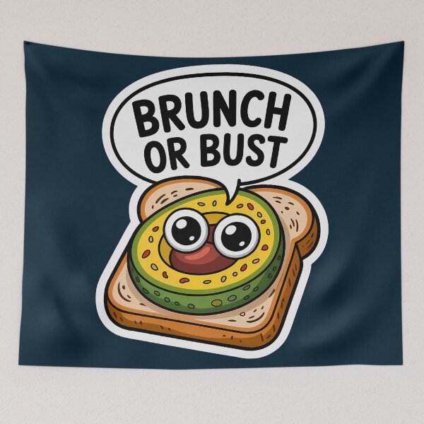 Item preview, Brunch or Bust Avocado Toast T-Shirt - Playful and Cute Food Graphic Tee for Men and Women designed and sold by pnidesign.