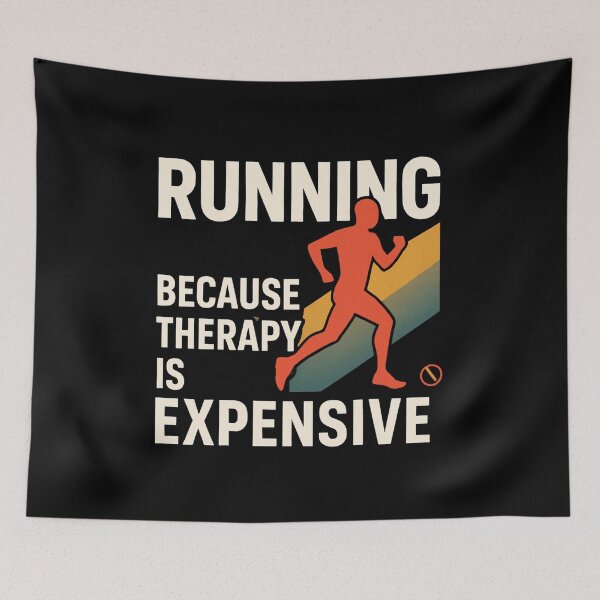 Item preview, Running Because Therapy Is Expensive – Motivational Running Quote designed and sold by Meandmyshop.