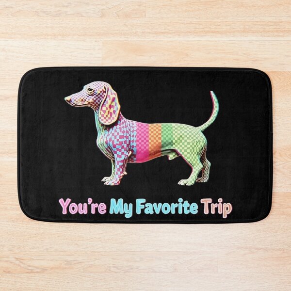 Item preview, You're My Favorite Trip - Psychedelic Dachshund Op Art - Vibrant Checkerboard Wiener Dog Design designed and sold by TheLongPaw.
