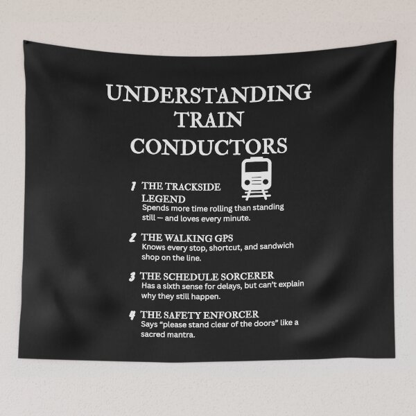 Item preview, Understanding Train Conductors – Funny Life on the Rails Definitions – Black designed and sold by PsyFlow35.