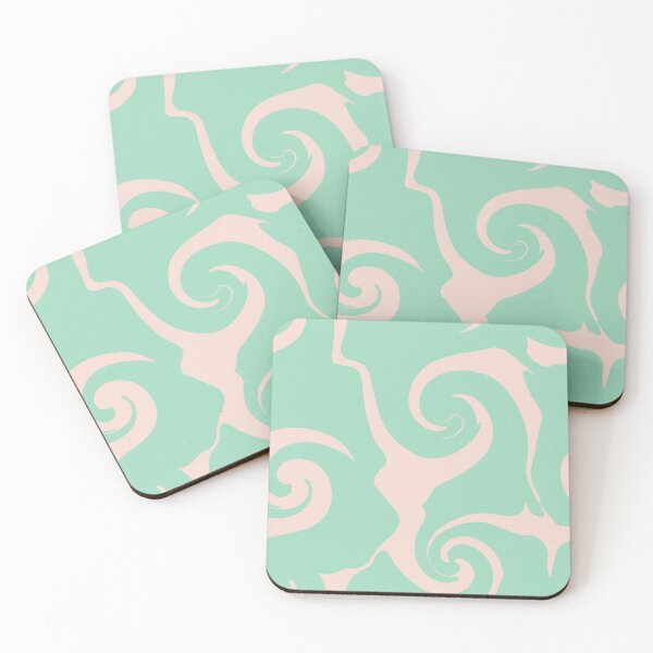 Item preview, Mint Green and Pastel Pink Swirl Pattern designed and sold by Owcomm.