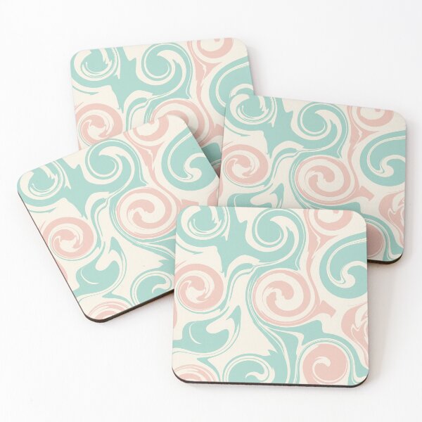 Item preview, Cream, Pastel Teal, and Pink Swirl Pattern designed and sold by Owcomm.