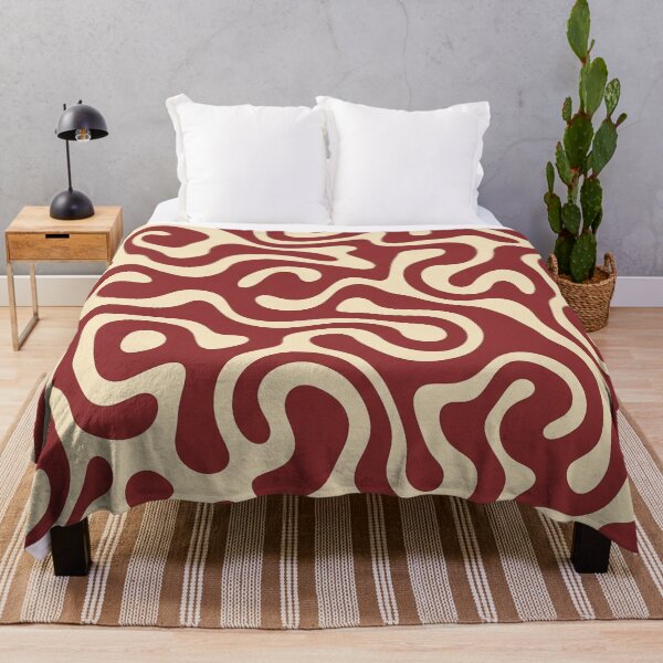 Item preview, Cream and Maroon Groovy Swirl Pattern designed and sold by Owcomm.