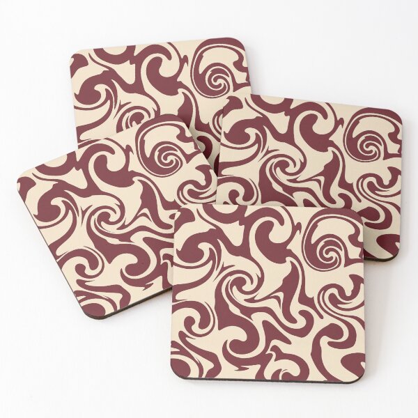 Item preview, Cream and Maroon Swirl Pattern designed and sold by Owcomm.
