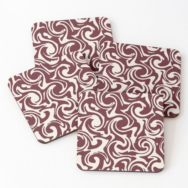 Item preview, Cream and Maroon Swirl Pattern designed and sold by Owcomm.