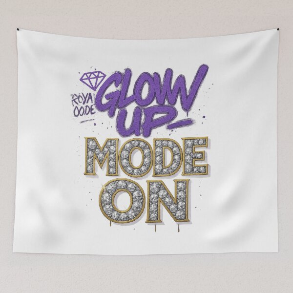 Item preview, Glow Up Mode On – Diamond Graffiti Empowerment Quote designed and sold by VIBE CRAFT STUDIO.