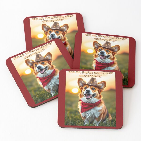 Item preview, Joyful Corgi with Cowboy Hat – Pawsitively Unstoppable Dog Art designed and sold by diaza.