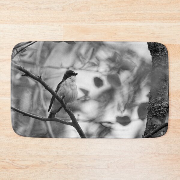 Item preview, In the wind. European pied flycatcher bw designed and sold by Jouko Lehto Photography.