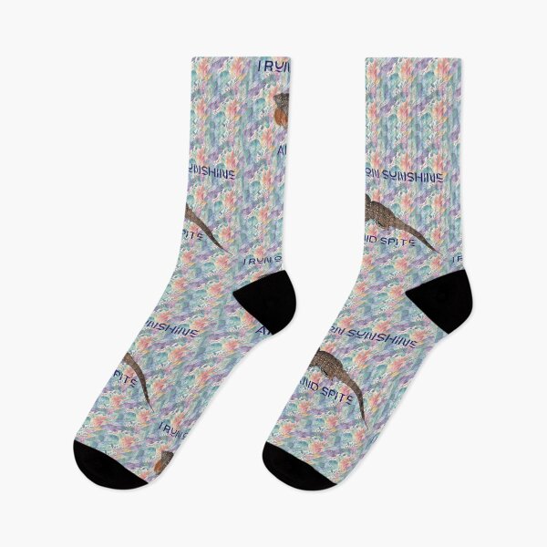 Item preview, I Run on Sunshine and Spite | Funny Lizard with Floral Abstract Pattern designed and sold by TheMysticNook.