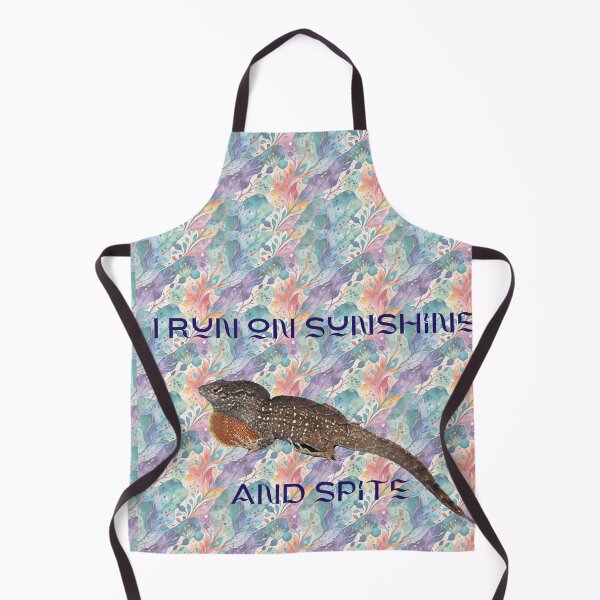 Item preview, I Run on Sunshine and Spite | Funny Lizard with Floral Abstract Pattern designed and sold by TheMysticNook.