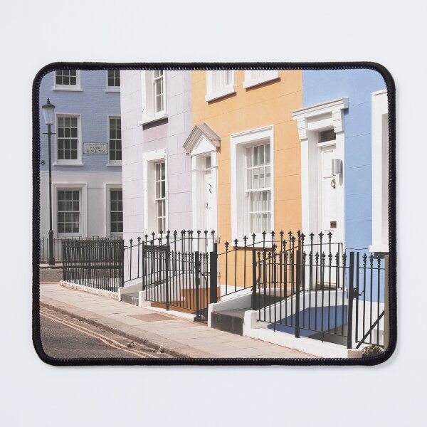 Item preview, London, England I Street in Notting Hill with colorful houses and pastel tones Londoner architecture and English facades emblematic of minimalist geometric urban Europe city photography landscape designed and sold by Julie Travel Photography.
