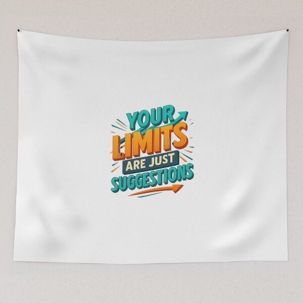 Item preview, Your Limits Are Just Suggestions – Bold 3D Motivational Typography designed and sold by WolfPixelRo.