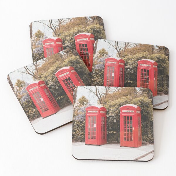 Item preview, London, England I Iconic vibrant red British telephone boxes in Primrose Hill londoner district street photography of an urban scene in a natural park with autumn pastel retro vintage aesthetic designed and sold by Julie Travel Photography.