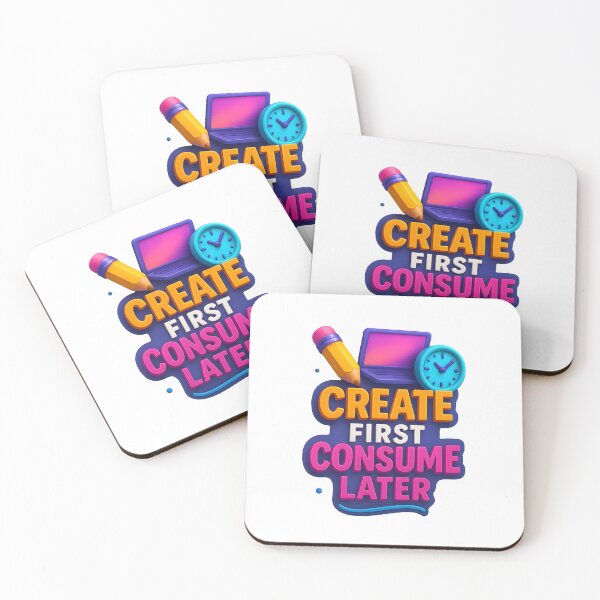 Item preview, Create First Consume Later - Bold Motivational 3D Quote Design designed and sold by WolfPixelRo.