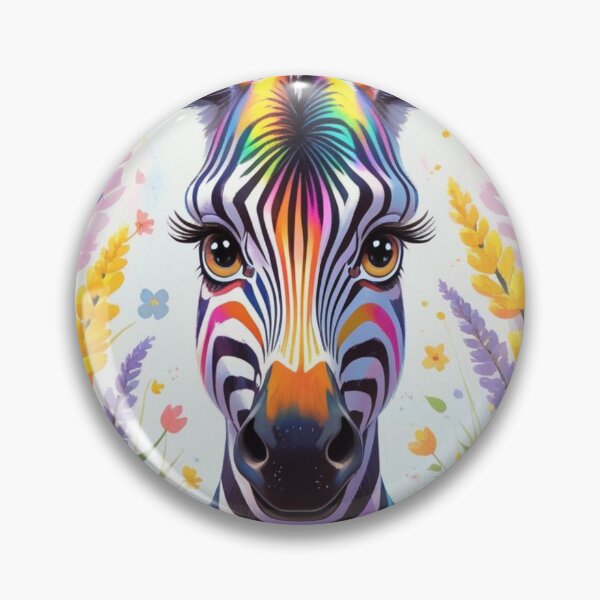 Item preview, Cute Long Eyelashes Zebra in Colors and field of flowers 6 designed and sold by AlinaSCorner.