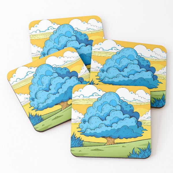 Item preview, Surreal Blue Cloudy Tree in Dreamlike Landscape designed and sold by ART ATTACK ZONE.