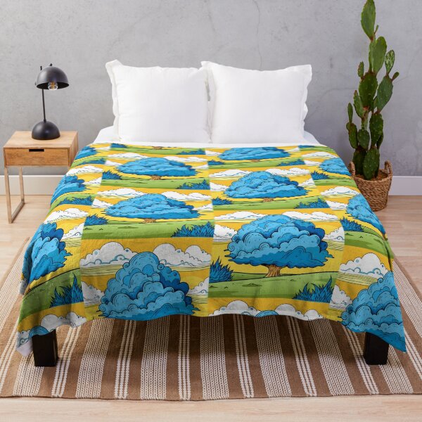 Item preview, Surreal Blue Cloudy Tree in Dreamlike Landscape designed and sold by ART ATTACK ZONE.