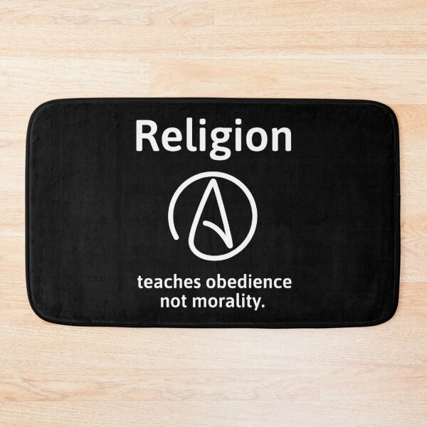Item preview, Religion teaches obedience not morality. Atheist design. designed and sold by Rachel the Artist .