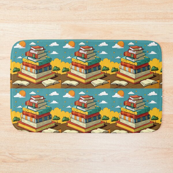 Item preview, Colorful Stack of Books in Whimsical Landscape designed and sold by ART ATTACK ZONE.