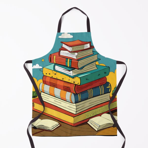 Item preview, Colorful Stack of Books in Whimsical Landscape designed and sold by ART ATTACK ZONE.