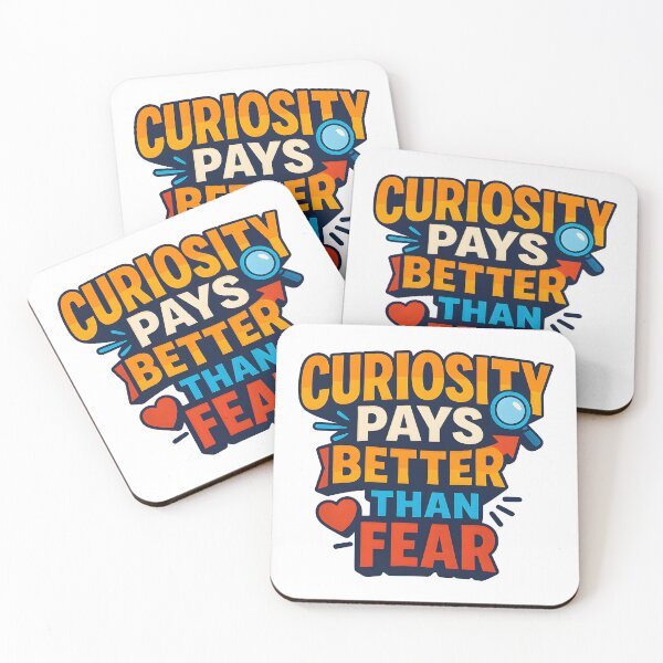 Item preview, Curiosity Pays Better Than Fear – Bold Motivational Quote Design designed and sold by WolfPixelRo.