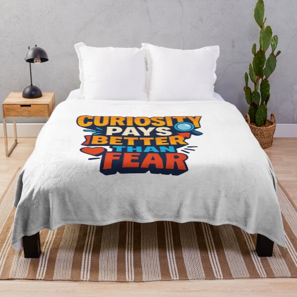 Item preview, Curiosity Pays Better Than Fear – Bold Motivational Quote Design designed and sold by WolfPixelRo.