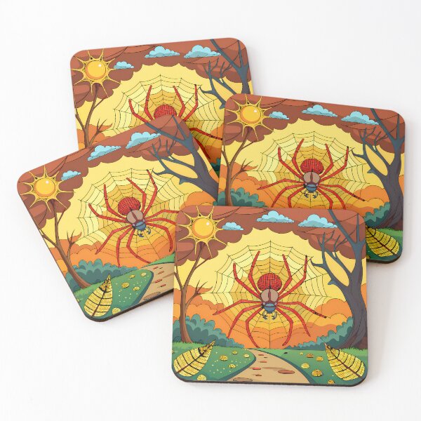 Item preview, Large Spider in Web within Colorful Landscape designed and sold by ART ATTACK ZONE.